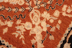 handmade Traditional Kafkaz Rust Black Hand Knotted RECTANGLE 100% WOOL area rug 6 x 9