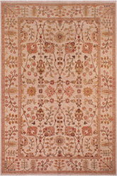 handmade Traditional Kafkaz Beige Lt.orange Hand Knotted RECTANGLE 100% WOOL area rug 6 x 9