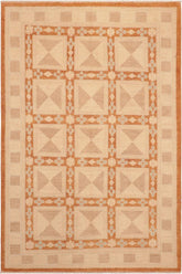 handmade Transitional Kafkaz Rust Tan Hand Knotted RECTANGLE 100% WOOL area rug 6 x 9