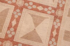 handmade Transitional Kafkaz Rust Tan Hand Knotted RECTANGLE 100% WOOL area rug 6 x 9