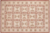 handmade Modern Kafkaz Rust Tan Hand Knotted RECTANGLE 100% WOOL area rug 6' x 9'