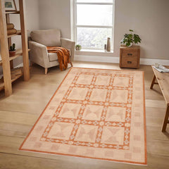 handmade Transitional Kafkaz Rust Tan Hand Knotted RECTANGLE 100% WOOL area rug 6 x 9