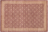 handmade Modern Kafkaz Red Brown Hand Knotted RECTANGLE 100% WOOL area rug 6' x 9'