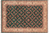 handmade Transitional Gulab Green Ivory Hand Knotted RECTANGLE 100% WOOL area rug 6x9