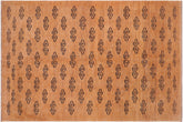 handmade Modern Kafkaz Tan Blue Hand Knotted RECTANGLE 100% WOOL area rug 7' x 8'