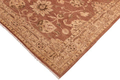 handmade Traditional Lahore Brown Tan Hand Knotted RECTANGLE 100% WOOL area rug 6 x 9