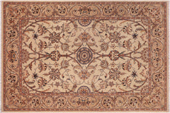 Istanbul Yang Tan/Dark Tan Wool Rug - 6'1'' x 9'2''