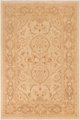 handmade Traditional Kafkaz Beige Brown Hand Knotted RECTANGLE 100% WOOL area rug 6 x 9