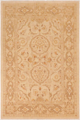 handmade Traditional Kafkaz Beige Brown Hand Knotted RECTANGLE 100% WOOL area rug 6 x 9