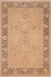 handmade Traditional Kafkaz Tan Brown Hand Knotted RECTANGLE 100% WOOL area rug 6 x 9