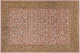 handmade Transitional Gray Lt. Green Hand Knotted RECTANGLE 100% WOOL area rug 6' x 9'