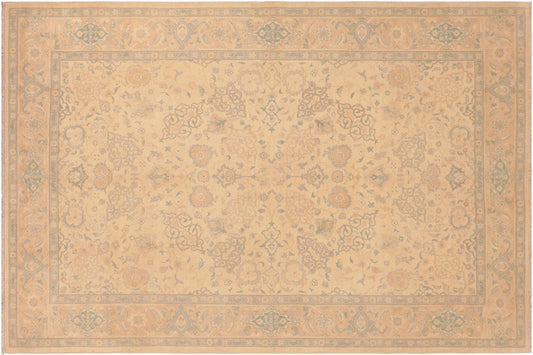 handmade Traditional Kafkaz Tan Gold Hand Knotted RECTANGLE 100% WOOL area rug 6x9