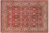 handmade Transitional Lahore Rust Tan Hand Knotted RECTANGLE 100% WOOL area rug 6' x 9'