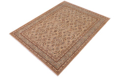 handmade Transitional Lahore Lt. Gray Lt. Green Hand Knotted RECTANGLE 100% WOOL area rug 6' x 9'