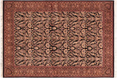 handmade Transitional Kashan Black Gold Hand Knotted RECTANGLE 100% WOOL area rug 6x9