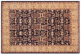 handmade Transitional Kafkaz Blue Gold Hand Knotted RECTANGLE 100% WOOL area rug 6' x 9'