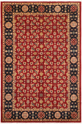 handmade Transitional Kafkaz Red Blue Hand Knotted RECTANGLE 100% WOOL area rug 6 x 9