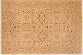 handmade Transitional Kafkaz Tan Brown Hand Knotted RECTANGLE 100% WOOL area rug 10' x 13'