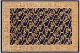handmade Transitional Kafkaz Blue Gold Hand Knotted RECTANGLE 100% WOOL area rug 9' x 12'