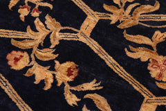 handmade Transitional Kafkaz Blue Gold Hand Knotted RECTANGLE 100% WOOL area rug 9 x 12