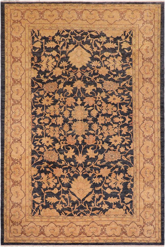 handmade Traditional Kafkaz Blue Tan Hand Knotted RECTANGLE 100% WOOL area rug 10 x 14