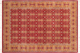 handmade Transitional Red Gold Hand Knotted RECTANGLE 100% WOOL area rug 6x9