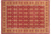 handmade Transitional Red Gold Hand Knotted RECTANGLE 100% WOOL area rug 6x9