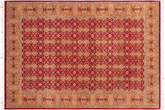 handmade Transitional Red Gold Hand Knotted RECTANGLE 100% WOOL area rug 6x9