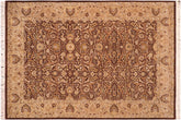 handmade Traditional Brown Beige Hand Knotted RECTANGLE 100% WOOL area rug 6x9
