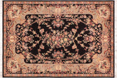 handmade Traditional Gujranwala Black Taupe Hand Knotted RECTANGLE 100% WOOL area rug 6x9