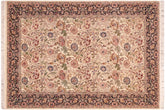 handmade Transitional Irfan Ivory Blue Hand Knotted RECTANGLE 100% WOOL area rug 6x9