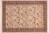handmade Transitional Irfan Ivory Blue Hand Knotted RECTANGLE 100% WOOL area rug 6x9