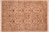 handmade Transitional Sayra Beige Gray Hand Knotted RECTANGLE 100% WOOL area rug 6x10