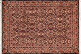 handmade Transitional Paracha Black Rust Hand Knotted RECTANGLE 100% WOOL area rug 6x9