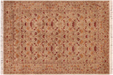 handmade Transitional Sayra Taupe Red Hand Knotted RECTANGLE 100% WOOL area rug 6x9