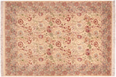 Irfan Pak-Persian Verdie Ivory/Grey Wool Rug - 6'1'' x 9'6''