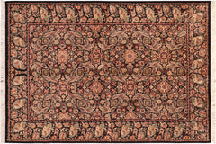handmade Transitional Doop Black Green Hand Knotted RECTANGLE 100% WOOL area rug 6x9