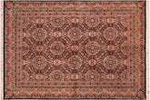 handmade Transitional Paracha Black Rust Hand Knotted RECTANGLE 100% WOOL area rug 6x9