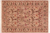 handmade Transitional Bhati Taupe Rust Hand Knotted RECTANGLE 100% WOOL area rug 6x9