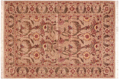 handmade Transitional Bhati Taupe Rust Hand Knotted RECTANGLE 100% WOOL area rug 6x9