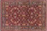 handmade Traditional Agra Red Teal Hand Knotted RECTANGLE 100% WOOL area rug 6x9