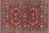 handmade Traditional Agra Red Teal Hand Knotted RECTANGLE 100% WOOL area rug 6x9