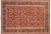 handmade Transitional Qaseem Bond Red Blue Hand Knotted RECTANGLE 100% WOOL area rug 6x9