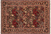handmade Transitional Gulshan Black Red Hand Knotted RECTANGLE 100% WOOL area rug 6x9