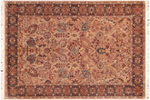 handmade Traditional Shahid Taupe Blue Hand Knotted RECTANGLE 100% WOOL area rug 6x9