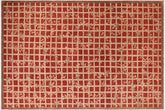 handmade Modern Kafkaz Red Tan Hand Knotted RECTANGLE 100% WOOL area rug 10' x 14'