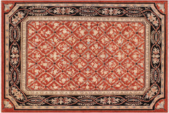 handmade Transitional Kafkaz Rust Black Hand Knotted RECTANGLE 100% WOOL area rug 9' x 12'