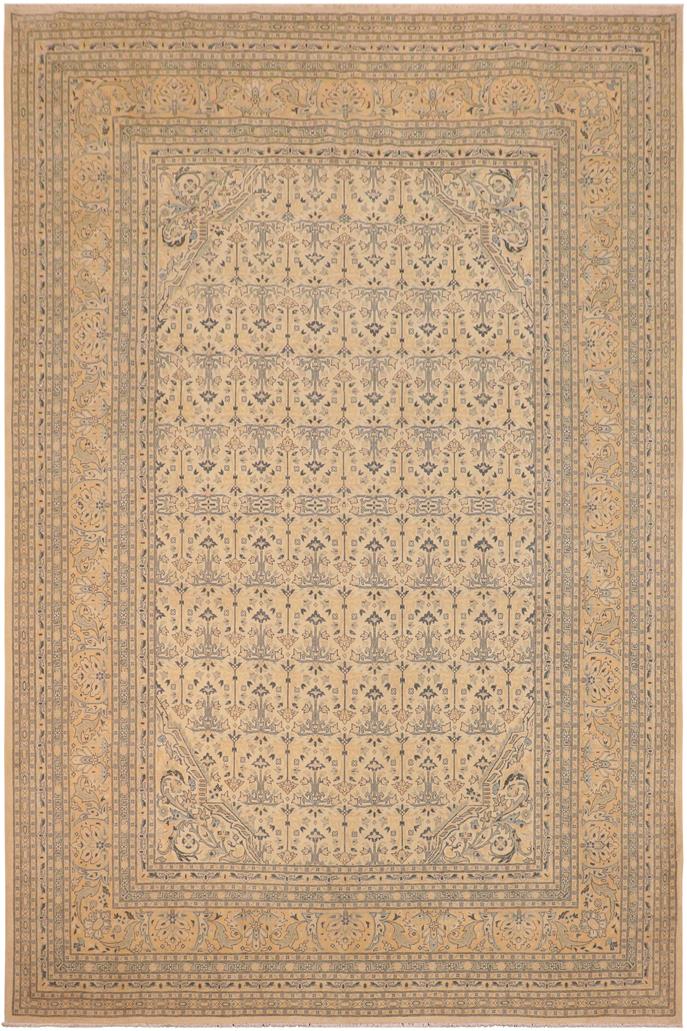 handmade Transitional Kafkaz Beige Gold Hand Knotted RECTANGLE 100% WOOL area rug 10 x 14