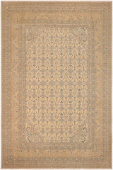 handmade Transitional Kafkaz Beige Gold Hand Knotted RECTANGLE 100% WOOL area rug 10 x 14