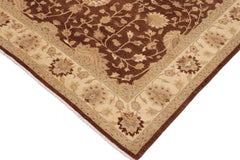 handmade Traditional Kafkaz Brown Beige Hand Knotted RECTANGLE 100% WOOL area rug 9x11